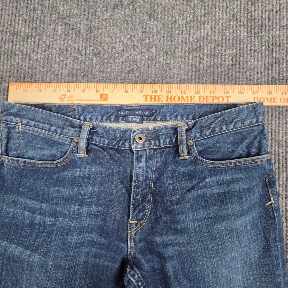 Ralph Lauren Madison Jeans Women's 31x32 Blue Denim‎ Bootcut Flare Distressed